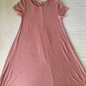 Beautiful Dark Pink white striped dress